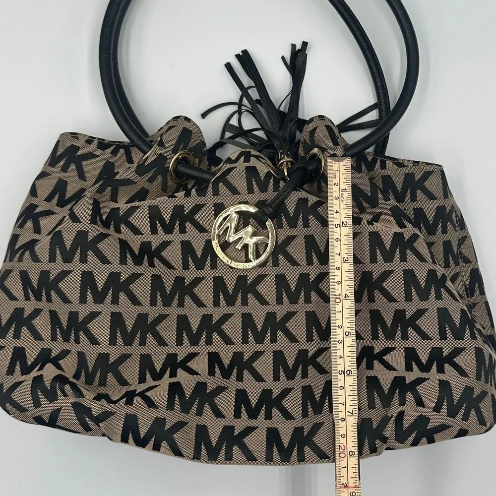 Michael Kors Beige and Black Logo Tote - Picture 6 of 9